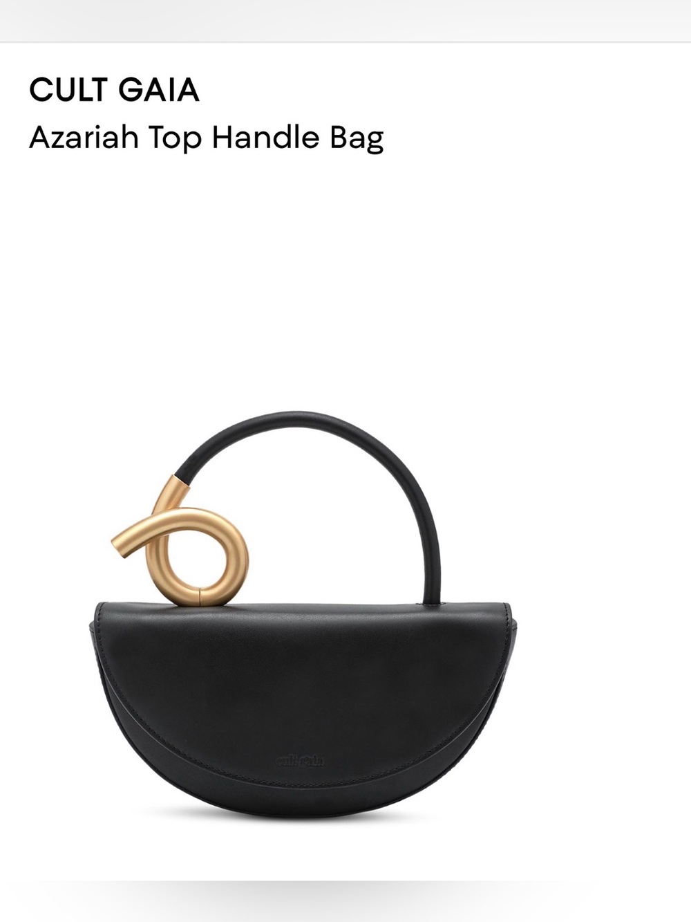 Cult Gaia Azariah Top Handle Bag. Black/Gold.